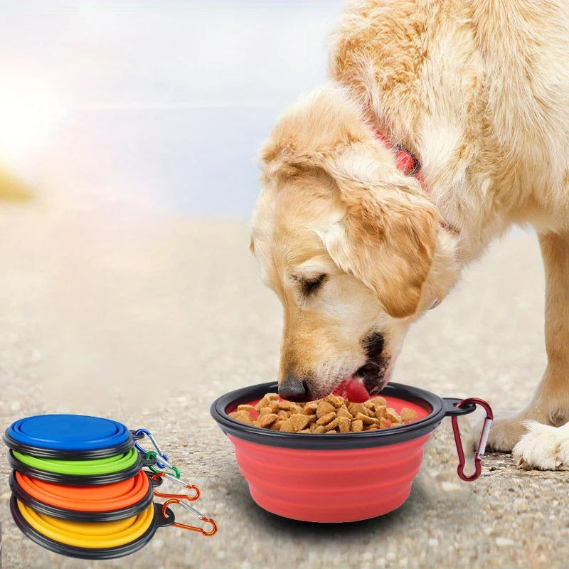 Collapsible Dog Travel Bowl – Portable Silicone Food & Water Bowl for Walking & Outdoor Use