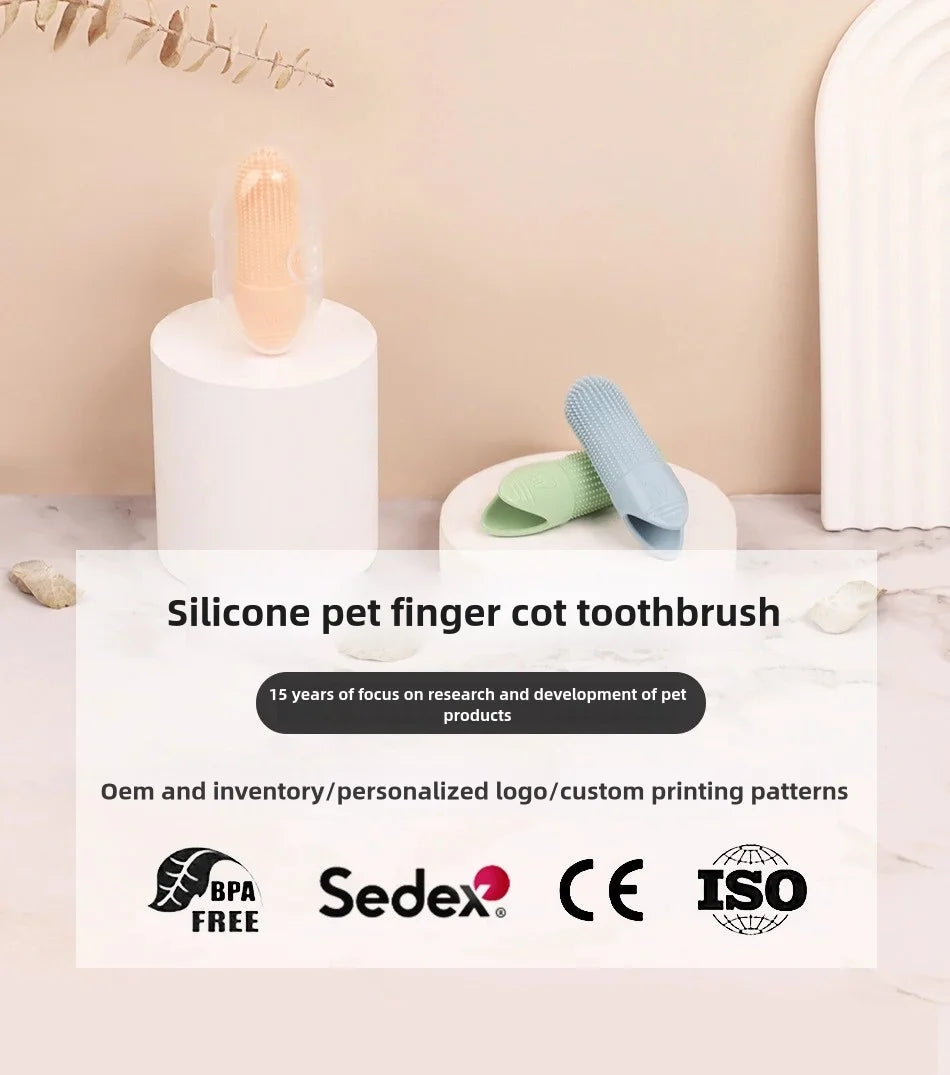 360° Silicone Dog Finger Toothbrush – Gentle Dental Cleaning Brush for Dogs & Cats