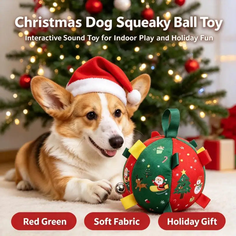 Christmas Squeaky Dog Toy Balls – 1 or 2 Pack