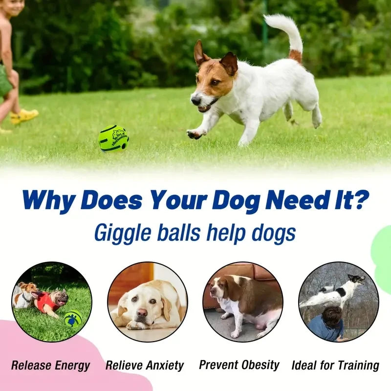 Interactive Giggle Dog Ball – No Battery Sound Toy for Mental Stimulation & Play
