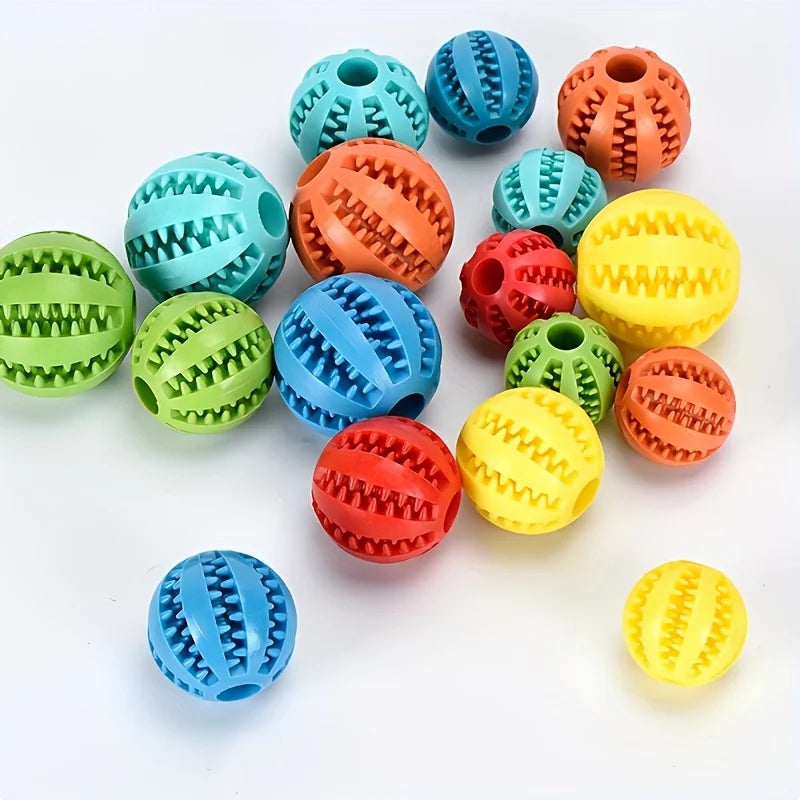 Treat Dispensing Dog Ball – Interactive Rubber Chew Toy for Boredom Relief